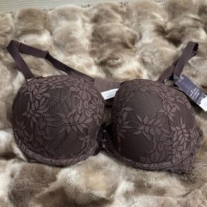 Cacique Lace Underwire Bra in Rich Brown